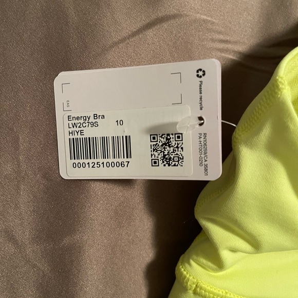 Lululemon energy bra medium support B-D cup highlight yellow sports bra - Picture 9 of 10